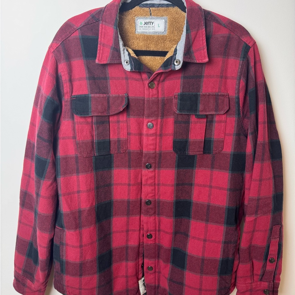 Jetty Red and Black Plaid Jacket NWOT
